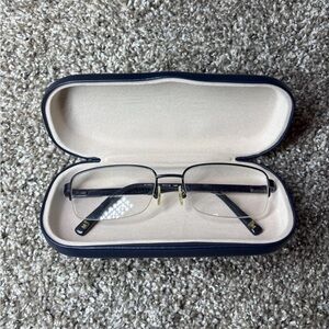 Vtg Marchon M-2001 412 Eyeglasses black Navy Frame Only 55-18-140 W/ Case